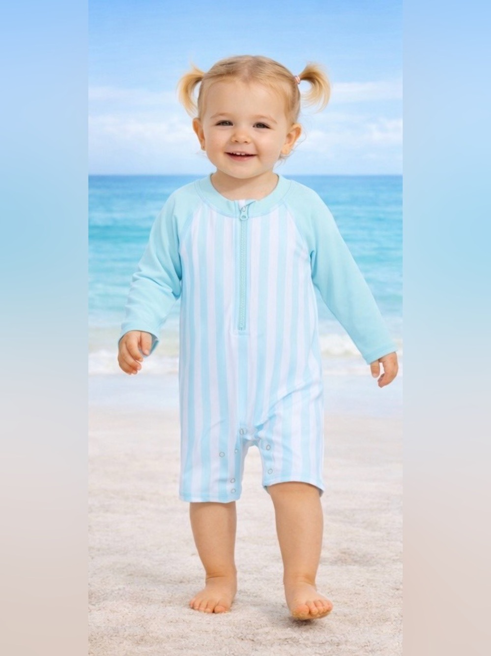 NWT Baby Rashguard Swimsuit, Size: 12M